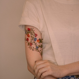 Female Color Illustrative tattoo #95037 | Tattoo Artist Polina Red Head