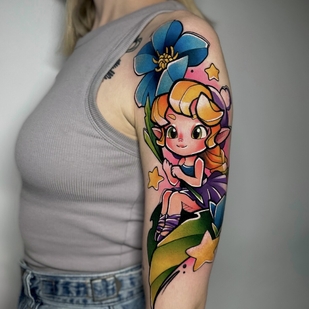 Female Color New School tattoo on Shoulder #92482 | Tattoo Artist Smirnova Ulyana