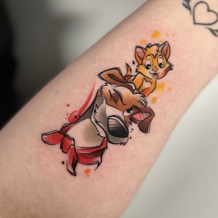 Female Color Sketch tattoo on Forearm #92489 | Tattoo Artist Smirnova Ulyana