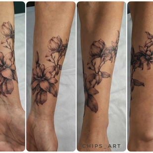 Female Black and Grey  tattoo on Forearm #92649 | Tattoo Artist Anna Chepusenko