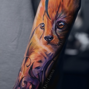 Female Color Author's Style tattoo on Forearm #101874 | Tattoo Artist Olga Tokareva