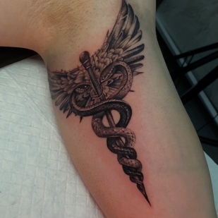 Male Black Graphic tattoo #93521 | Tattoo Artist Yuliya Kolesnikova