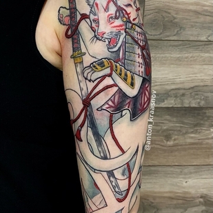 Female Color Neo-traditional tattoo on Shoulder #93950 | Tattoo Artist Anton Krasnov