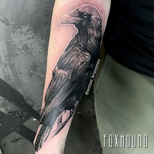 Male Black Realism tattoo on Forearm #93952 | Tattoo Artist Anton Krasnov