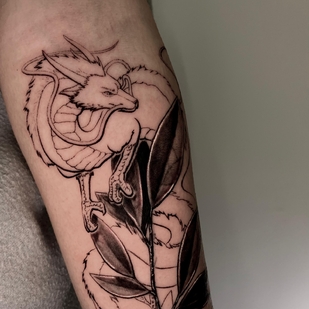 Female Black Graphic tattoo on Forearm #93967 | Tattoo Artist Anton Krasnov