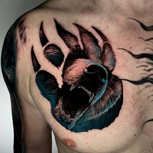 Male Color Realism tattoo on Breast #93971 | Tattoo Artist Anton Krasnov