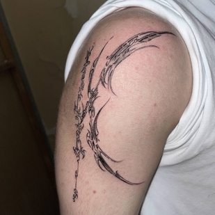 Male Black Author's Style tattoo on Shoulder #94429 | Tattoo Artist nunichego shtyrikova