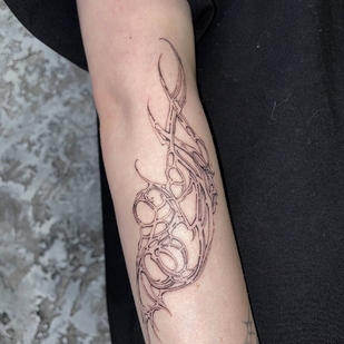Female Black Author's Style tattoo on Forearm #94435 | Tattoo Artist nunichego shtyrikova