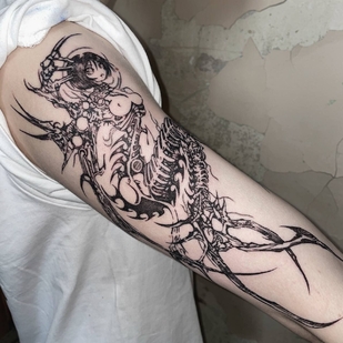 Male Black Author's Style tattoo on Shoulder #94453 | Tattoo Artist nunichego shtyrikova