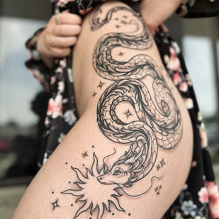Female Black and Grey Author's Style tattoo #95057 | Tattoo Artist Tonya | inkedwolfie