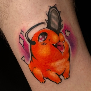 Male Color Watercolor tattoo on Shin #95758 | Tattoo Artist Nadya Gruzdeva