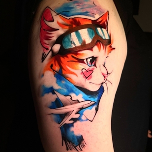 Female Color Watercolor tattoo on Shoulder #95760 | Tattoo Artist Nadya Gruzdeva