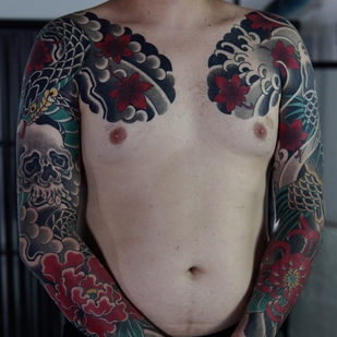 Male Color Japanese tattoo on Sleeve #103966 | Tattoo Artist Akulov Mark