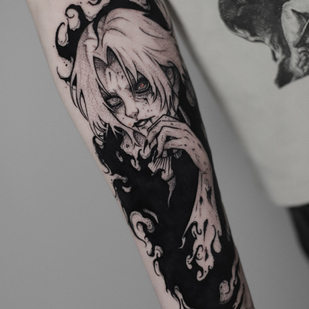 Male Black Blackwork tattoo on Forearm #97434 | Tattoo Artist Valentin Markgraf