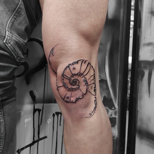 Male Black  tattoo on Leg #99332 | Tattoo Artist Elena Voya