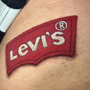 Male Color Patch tattoo on Thigh #102405 | Tattoo Artist Rafaela Herrera Art