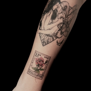 Female Black and Grey Blackwork tattoo on Forearm #103448 | Tattoo Artist Valeriia Radchenko