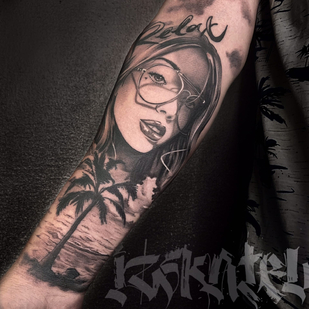 Male Black Chicano tattoo on Forearm #103474 | Tattoo Artist Sergey Petrov