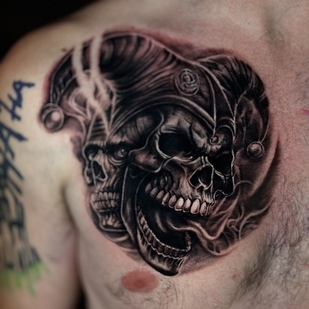 Male Black  tattoo on Breast #103646 | Tattoo Artist Anastasiia Mikaskina aka Mika RedHead