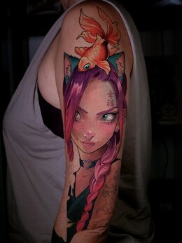 Neotraditional tattoo