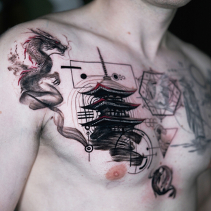 Male Black and Grey Micro realism tattoo on Breast #94169 | Tattoo Artist Kirill Antique