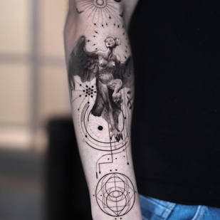 Male Black and Grey Micro realism tattoo on Forearm #94411 | Tattoo Artist Kirill Antique