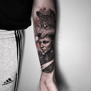 Male Black and Grey Realism tattoo on Forearm #94413 | Tattoo Artist Kirill Antique