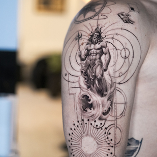 Male Black and Grey Micro realism tattoo #94424 | Tattoo Artist Kirill Antique