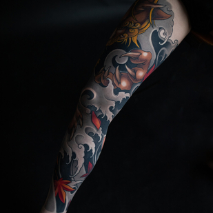 Male   tattoo on Leg #99421 | Tattoo Artist Slava Armeev