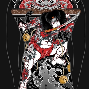 Japanese tattoo on Back #101705 | Tattoo Artist Slava Armeev