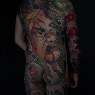 Male  Japanese tattoo on Back #101721 | Tattoo Artist Slava Armeev