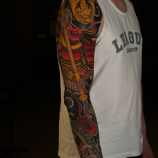Male Color Japanese tattoo on Sleeve #103884 | Tattoo Artist Slava Armeev