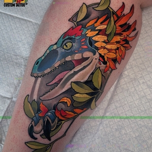 Male Color Neo-traditional tattoo on Leg #101264 | Tattoo Artist Pash Tet