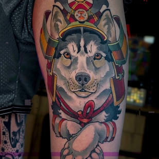 Male Color Neo-traditional tattoo on Leg #101272 | Tattoo Artist Pash Tet