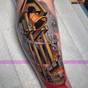 Male Color Neo-traditional tattoo on Leg #101280 | Tattoo Artist Pash Tet