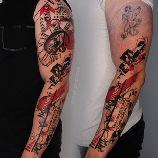 Male Color Cover-up tattoo on Sleeve #97194 | Tattoo Artist Nik Lucas