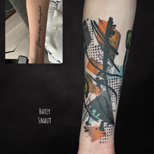 Female Color Cover-up tattoo on Forearm #94211 | Tattoo Artist Harey Snaut