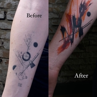 Female Color Abstract tattoo on Forearm #92507 | Tattoo Artist Mary Nepostaeva