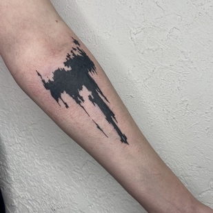 Female Black Abstract tattoo on Forearm #93372 | Tattoo Artist Mary Nepostaeva