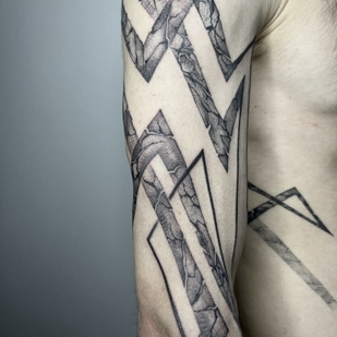 Male Black and Grey Ornamental tattoo on Shoulder #93389 | Tattoo Artist Mary Nepostaeva