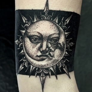 Male Black Engraving tattoo on Wrist #101614 | Tattoo Artist Kseniya Pizhevskaya