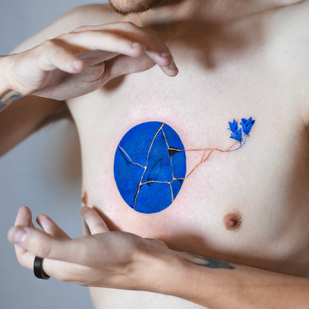 Male Color  tattoo on Breast #92524 | Tattoo Artist Tatuaggi di Porcellana