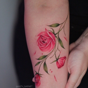 Color Watercolor tattoo on Forearm #99799 | Tattoo Artist Ekaterina Garnet / Katy Garnet