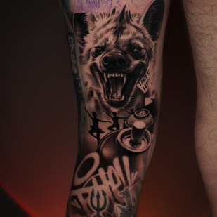 Male Black and Grey Realism tattoo on Thigh #100711 | Tattoo Artist Aleksey Titov