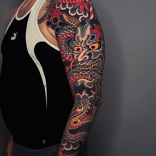 Japanese tattoo on Sleeve #95233 | Tattoo Artist Aleksey Burundukov