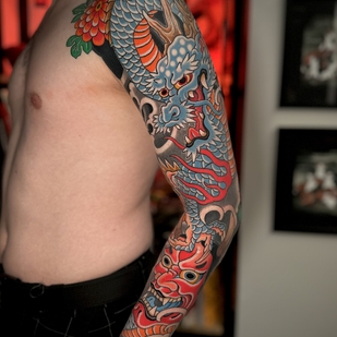 Japanese tattoo on Sleeve #101743 | Tattoo Artist Aleksey Burundukov