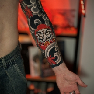 Male Color Japanese tattoo on Sleeve #103491 | Tattoo Artist Aleksey Burundukov