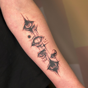 Male Black Horror tattoo on Forearm #99478 | Tattoo Artist Valeriya Ranio