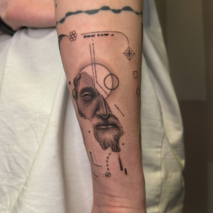 Female Black and Grey Fineline tattoo on Forearm #99486 | Tattoo Artist Valeriya Ranio