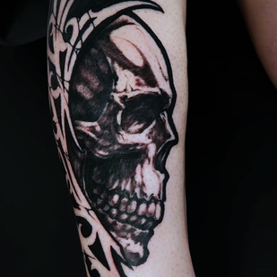 Male Black and Grey Horror tattoo #96349 | Tattoo Artist Pavel Zubkov